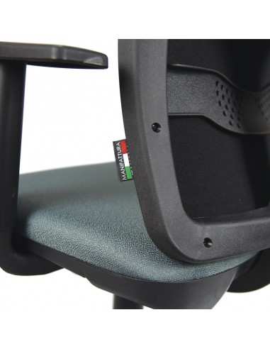 Poltrona con poggiatesta e braccioli regolabili schienale a righe struttura colore nero Frida - pronta consegna