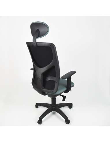 Poltrona con poggiatesta e braccioli regolabili schienale a righe struttura colore nero Frida - pronta consegna