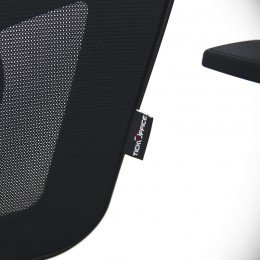 Poltrona Julia schiena in rete poggiatesta  braccioli regolabili struttura colore nero ecopelle nero - pronta consegna