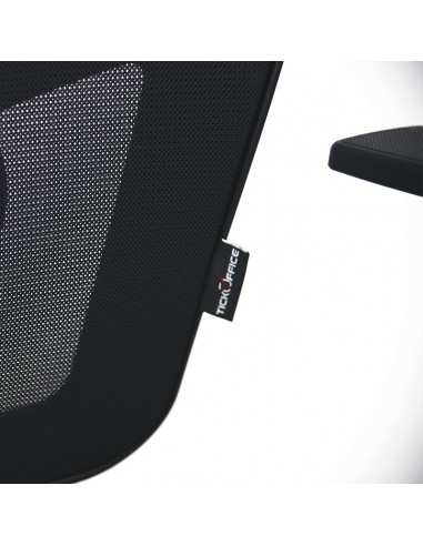 Poltrona Julia schiena in rete poggiatesta  braccioli regolabili struttura colore nero ecopelle nero - pronta consegna