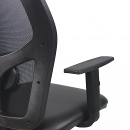 Poltrona Julia schiena in rete poggiatesta  braccioli regolabili struttura colore nero ecopelle nero - pronta consegna