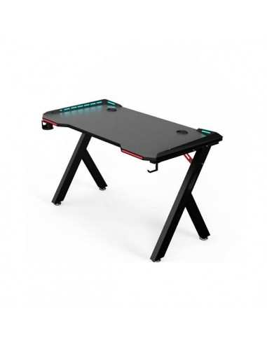Scrivania Desk Gaming 100*60*73cm Black/Red 6*Colori illuminazione led Backlight nera