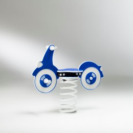 Gioco a molla " Moto" monoposto in polietilene da esterno per parchi, asili, ville e giardino