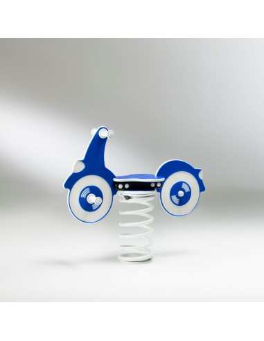 Gioco a molla " Moto" monoposto in polietilene da esterno per parchi, asili, ville e giardino