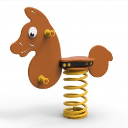 Gioco a molla " Cavallo Otello" monoposto in polietilene da esterno per parchi, asili, ville e giardino