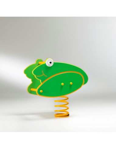 Gioco a molla " Rana " 2 posti in polietilene da esterno per parchi, asili, ville e giardino