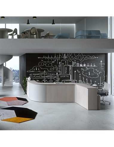 NEWFORM - Reception bancone H.110 cm  per negozi uffici punto cassa  - Colore Olmo Tundra