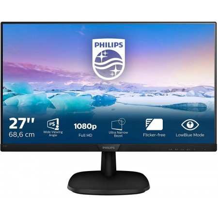 Monitor multimediale 27" Ips Philips V Line Full HD LCD 273V7QJAB/00 76hz hdmi vga displayport audio integrato