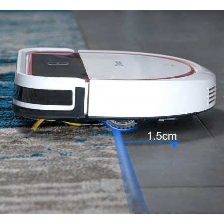 Dibea D500 PRO Aspirapolvere Robot Lava Pavimenti Aspiratore e Mop, 3 Livelli 120 Minuti 7,5 cm Bianco