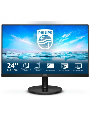 Philips V Line Monitor multimediale 24 241V8L/00 Led Display 23.8" 1920x1080 Pixel hdmi vga Full Hd Nero