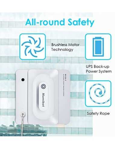 Mamibot iGLASSBOT W120-T Robot lavavetri Automatico Pulizia vetri con Telecomando e App per Smartphone bianco