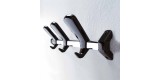 Appendiabiti da parete in acciaio cromato e ganci neri Design Caimi Swing wall
