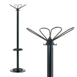 Appendiabiti design in acciaio nero Caimi con portaombrelli e vaschetta raccogli gocce