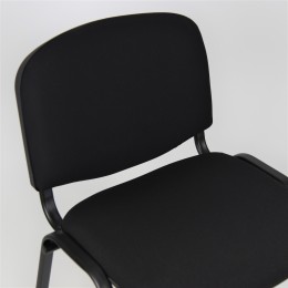 Sedia fissa attesa "new" -  imbottita impilabile con telaio d’acciaio nero