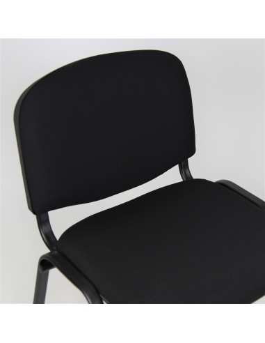 Sedia fissa attesa "new" -  imbottita impilabile con telaio d’acciaio nero