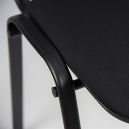 Sedia fissa attesa "new" -  imbottita impilabile con telaio d’acciaio nero