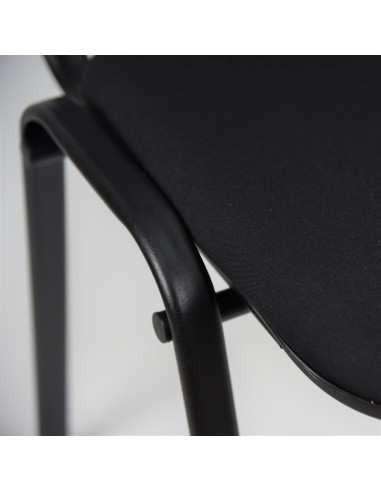Sedia fissa attesa "new" -  imbottita impilabile con telaio d’acciaio nero