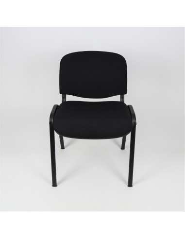 Sedia fissa attesa "new" -  imbottita impilabile con telaio d’acciaio nero