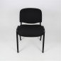 Sedia fissa attesa in tessuto "new" colore NERO - imbottita impilabile con telaio d’acciaio nero per ufficio, clienti