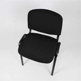 Sedia fissa attesa "new" -  imbottita impilabile con telaio d’acciaio nero