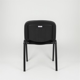 Sedia fissa attesa "new" -  imbottita impilabile con telaio d’acciaio nero
