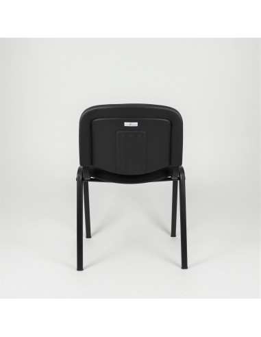 Sedia fissa attesa "new" -  imbottita impilabile con telaio d’acciaio nero