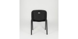 Sedia fissa attesa "new" -  imbottita impilabile con telaio d’acciaio nero