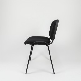 Sedia fissa attesa "new" -  imbottita impilabile con telaio d’acciaio nero
