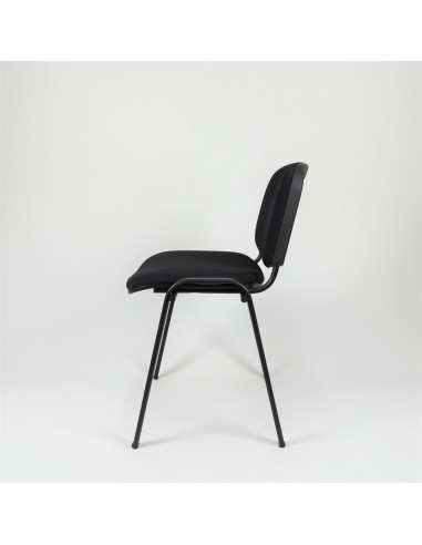 Sedia fissa attesa "new" -  imbottita impilabile con telaio d’acciaio nero
