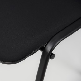 Sedia fissa attesa "new" -  imbottita impilabile con telaio d’acciaio nero