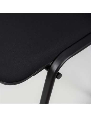 Sedia fissa attesa "new" -  imbottita impilabile con telaio d’acciaio nero