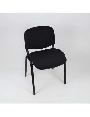 Sedia fissa attesa "new" -  imbottita impilabile con telaio d’acciaio nero