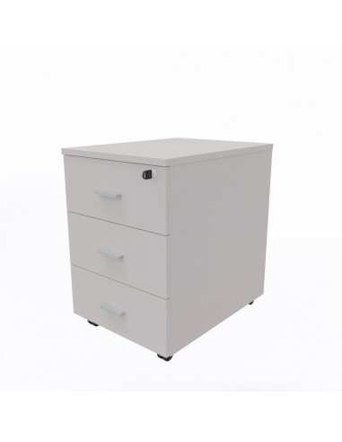 Cassettiera in legno su ruote con 3 cassetti Kamos