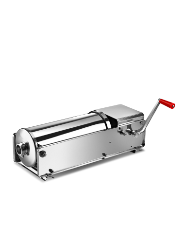 INS 7 O - Insaccatrice manuale orizzontale in acciaio inox - capacità cilindro 7 lt