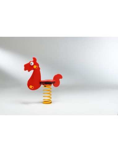 Gioco a molla " Pony" in polietilene da esterno per parchi, asili, ville giardino