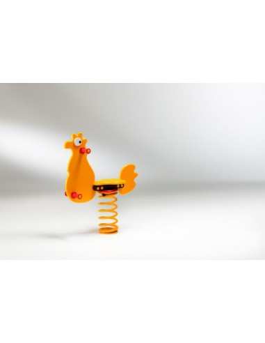 Gioco a molla " Gallina " in polietilene da esterno per parchi, asili, ville giardino