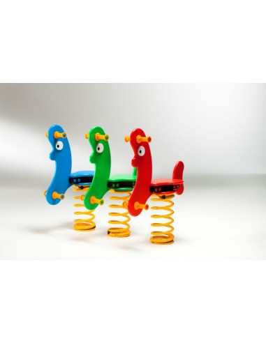 Gioco a molla " Banana" in polietilene da esterno per parchi, asili, ville giardino