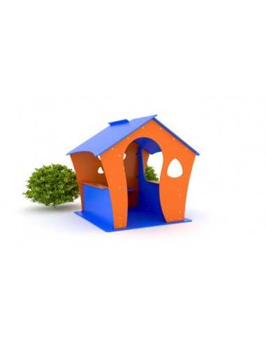 Playhouse - Casetta in polietilene per bambini da esterno per parchi, asili, ville e giardino
