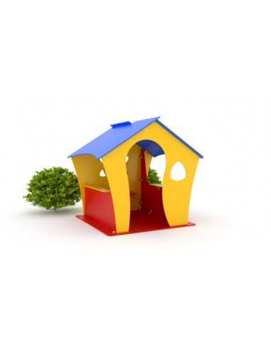 Playhouse - Casetta in polietilene per bambini da esterno per parchi, asili, ville e giardino