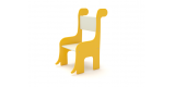 Fafà - Sedia a tema giraffa in polietilene da esterno per parchi, asili, ville e giardino