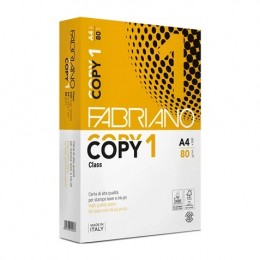 5 pz Fabriano Copy 1 - Formato A4 21x29,7cm 80gr per ufficio, stampa e fotocopie