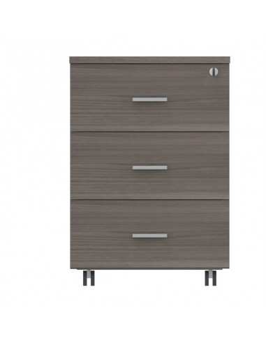 Cassettiera in legno su ruote con 3 cassetti Kamos