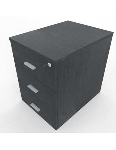 Cassettiera in legno su ruote con 3 cassetti Kamos