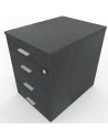 Cassettiera in legno su ruote con 3 cassetti e 1 cassetto porta cancelleria Kamos
