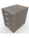 Cassettiera in legno su ruote con 3 cassetti e 1 cassetto porta cancelleria Kamos
