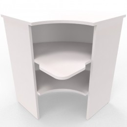 NEWFORM - Angolo Bancone esterno 90° con frontale in metallo e piano raccordo scrivanie