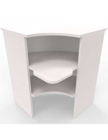 NEWFORM - Angolo Bancone esterno 90° con frontale in metallo e piano raccordo scrivanie