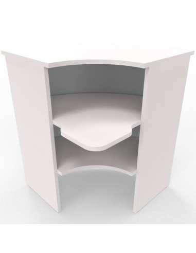 NEWFORM - Angolo Bancone esterno 90° con frontale in metallo e piano raccordo scrivanie