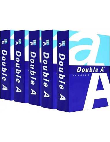Carta Double A - Formato A5 - 148x210mm, 500fogli, 80g/m (Pack 5 risme) - Ideale per ricette mediche