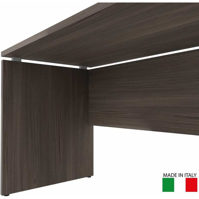 Scrivania 140 x 80 cm Olmo con piano e gambe in legno Kamos